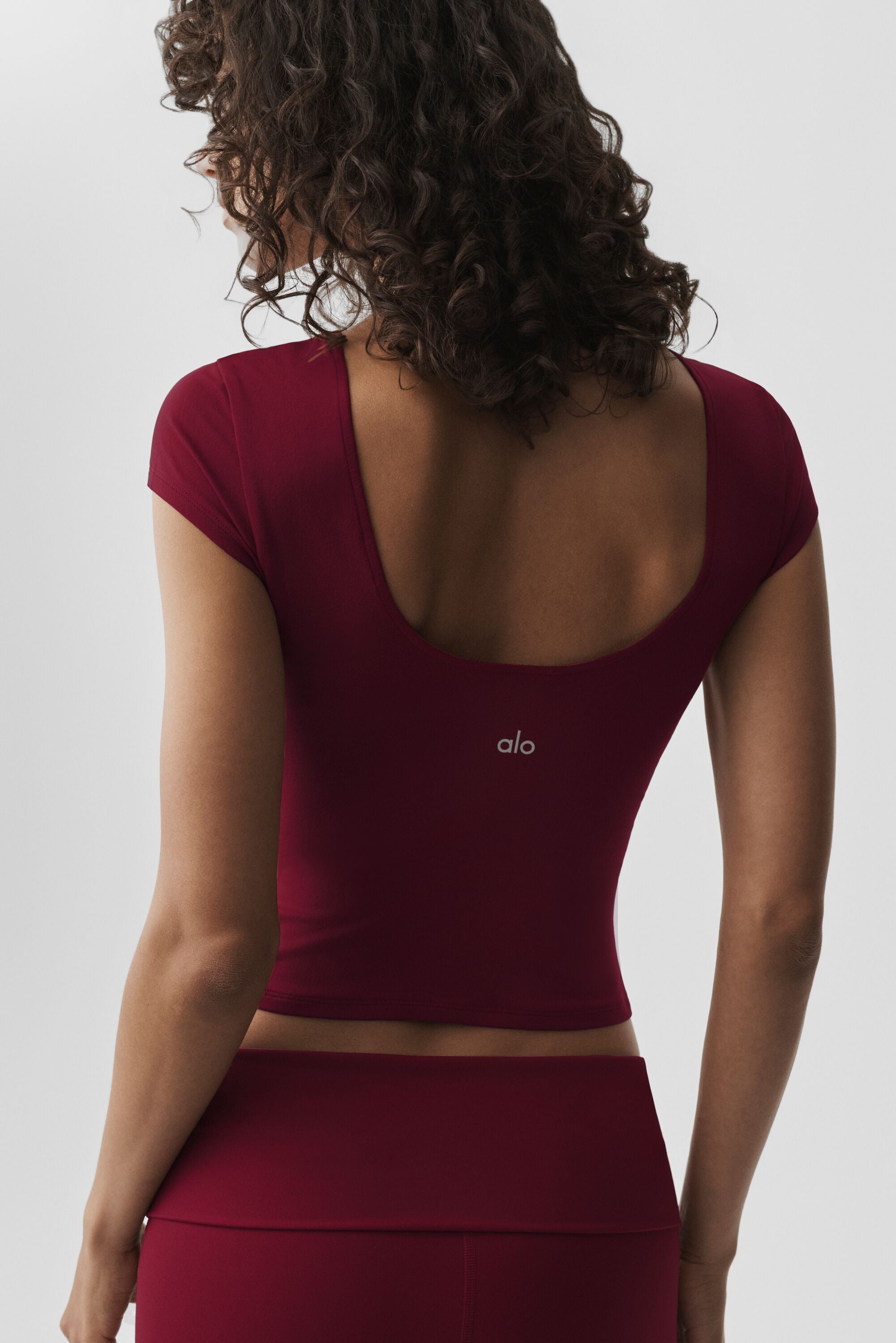 Women's Alosoft Short Sleeve Yoga T-Shirt - Buttery Soft Athletic Tee in Summer Romance Red