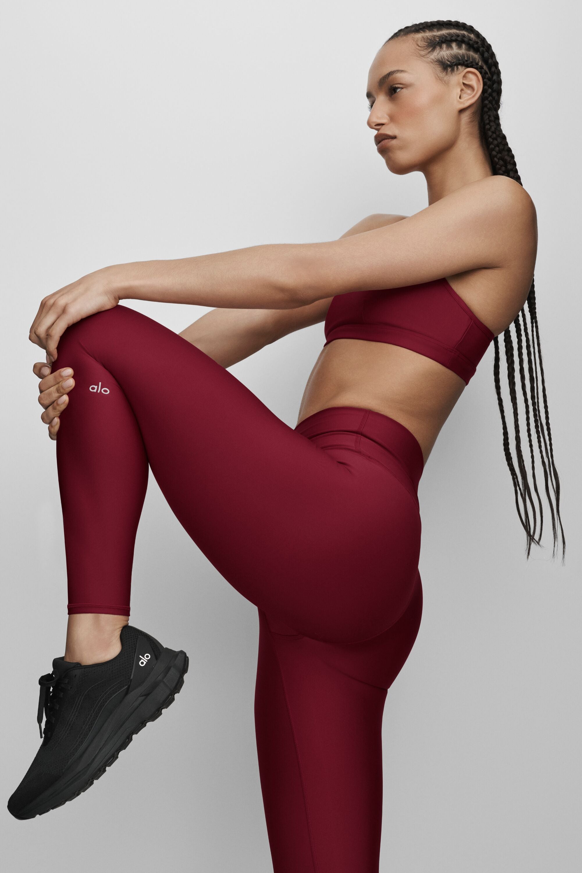 Women's 7/8 High-Waist Airlift Yoga Leggings - Squat-Proof Compression Legging in Summer Romance Red