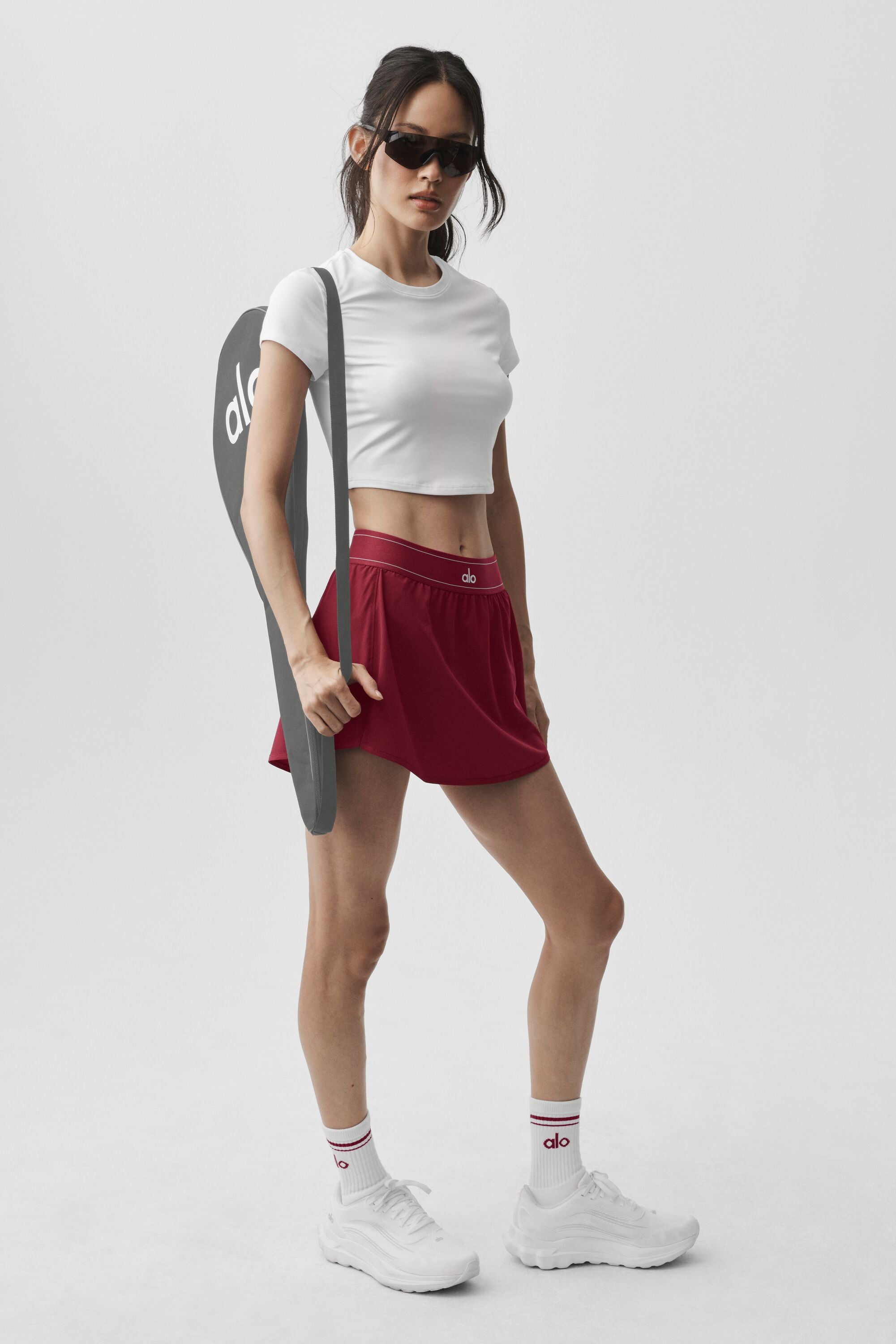 Women's Tennis Skirt with Built-In Shorts - Stretchy Athletic Skirt for Yoga & Tennis in Summer Romance Red