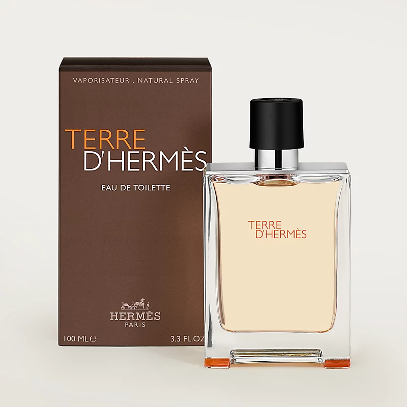 Terre Eau de Toilette — Orange Flint Vetiver & Cedarwood Earthy Woody Men’s Luxury Fragrance | Clear Orange-Base Bottle 100ml